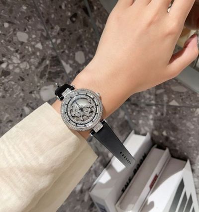 Rotonde De Cartier Imported Quartz Movement 36MM in Diameter Black/Brown Bracelet Lady Watch